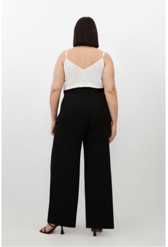 Plus Size Compact Stretch Tailored High Waist Trouser