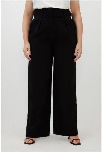 Plus Size Compact Stretch Tailored High Waist Trouser