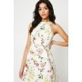 Petite Floral Ottoman Twill Halter Midi Dress