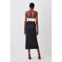 Satin Low Waist Straight Maxi Skirt