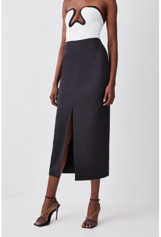 Satin Low Waist Straight Maxi Skirt