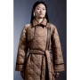 Diamond Quilt Contrast Binding Belted Trench Coat