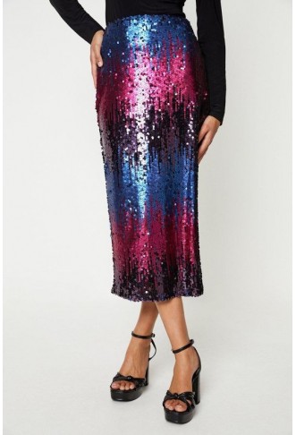 Sequin Midi Pencil Skirt