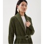 Karen Millen Viscose Blend Shawl Collar Cable Knit Cardigan In Forest