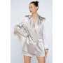 Petite Bonded Satin Fringe Blazer