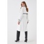 Pu Trimmed Belted Trench Coat