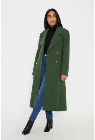 Petite Twill Belted Wrap Coat