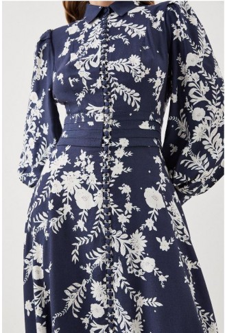 Indigo Lydia Millen Petite Floral Embroidered Woven Maxi Dress