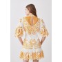 Mirrored Cutwork Embroidered Woven Mini Dress