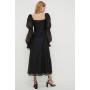 Rachel Stevens Petite Beaded Organza Puff Sleeve Midi Dress