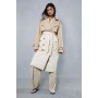 Oversized Contrast Tonal Trench Coat