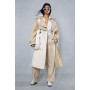 Oversized Contrast Tonal Trench Coat