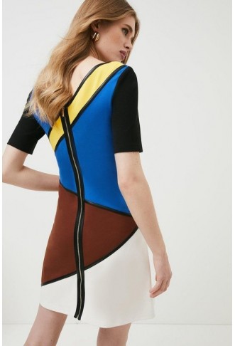 Colour Block Jersey Shift Dress