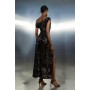 Velvet Sequin Woven One Shoulder Maxi Dress