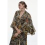 Tiger Printed Drama Kimono Woven Jumpsuit