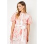 Floral Applique And Embroidered Shirt Dress