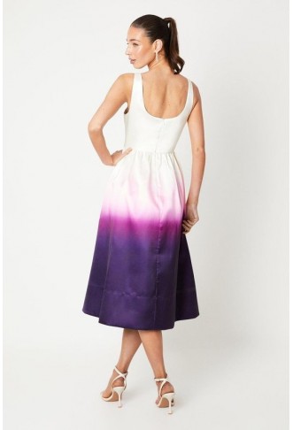 Ombre Twill Midi Dress