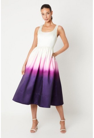 Ombre Twill Midi Dress