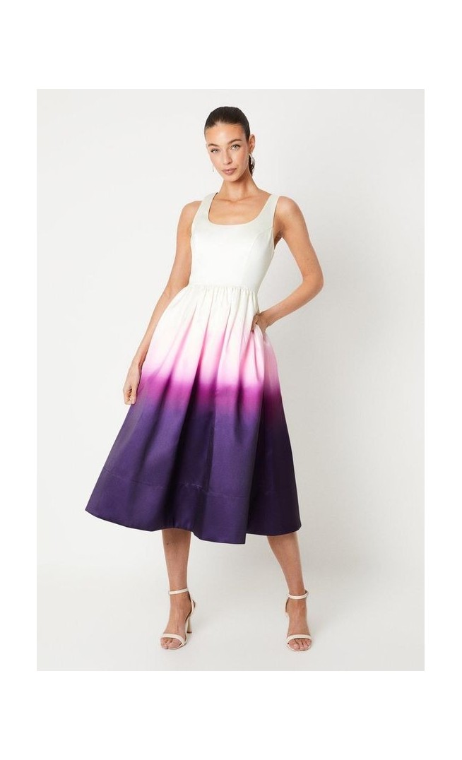 Ombre Twill Midi Dress