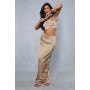 Satin Split Back Maxi Skirt