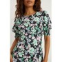 Petite Floral Shirred Cuff Dress