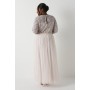 Plus Size Pearl Embellished Bodice Bridesmaids Tulle Skirt Dress