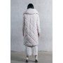 Long Quilted Shawl Collar Puffer Coat