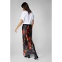 Blurred Floral Satin Bias Maxi Skirt