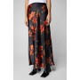 Blurred Floral Satin Bias Maxi Skirt