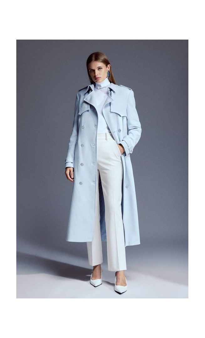 Compact Stretch Belted Trench Coat