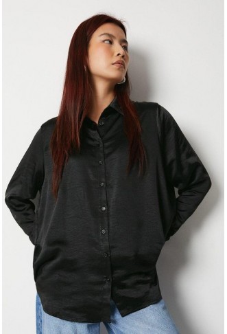 Satin Long Line Shirt