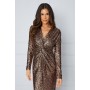 Sequin Twist Midi Dress