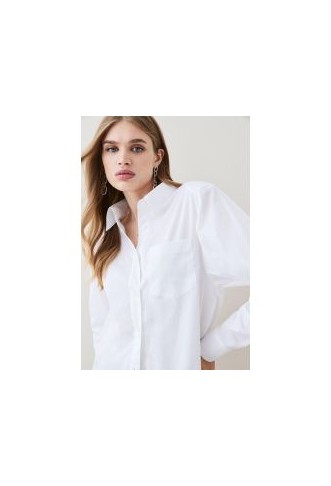 Strong Shoulder Pocket Detail Tailored Shirt