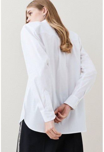 Strong Shoulder Pocket Detail Tailored Shirt