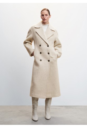 Double-breasted wool coat