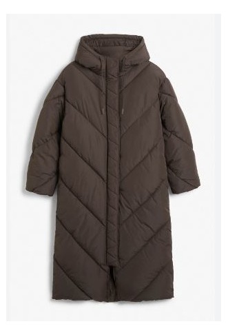 Brown long puffer coat