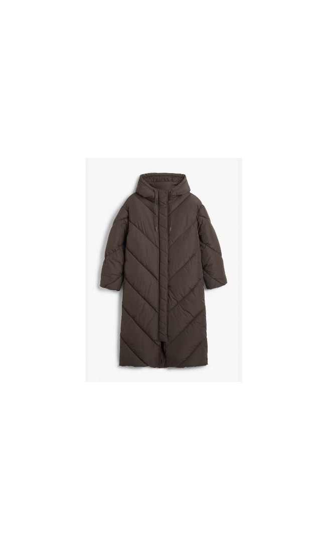 Brown long puffer coat