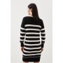 Premium Alpaca Wool Blend Stripe Knit Mini Dress