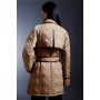 Diamond Quilt Contrast Binding Belted Short Coat