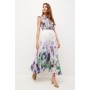 Guipure Lace & Embroidery Pressed Floral Midi