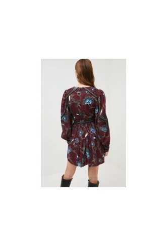 Batik Print Cornelli Embellished Woven Dress