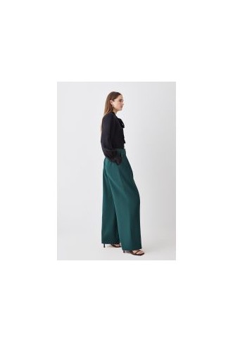 Compact Stretch Tailored Wide Leg Trouser