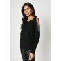 Diamante Bow Shoulder Batwing Jumper