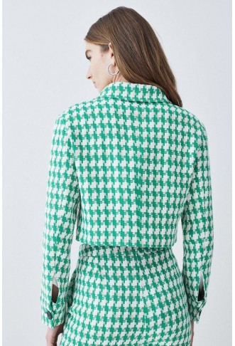 Petite Check Tweed Cropped Jacket