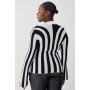 Plus Size Striped Knitted Long Sleeve Top