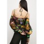 Dark Tropical Cotton Voile Halter Top