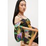 Dark Tropical Cotton Voile Halter Top