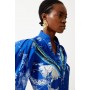 Placed Floral Silk Cotton Woven Blouse