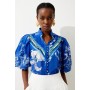 Placed Floral Silk Cotton Woven Blouse