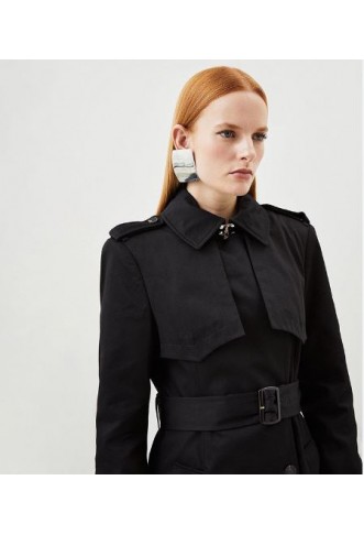 Buy Karen Millen Lydia Millen Belted Tailored Trench Coat In Black